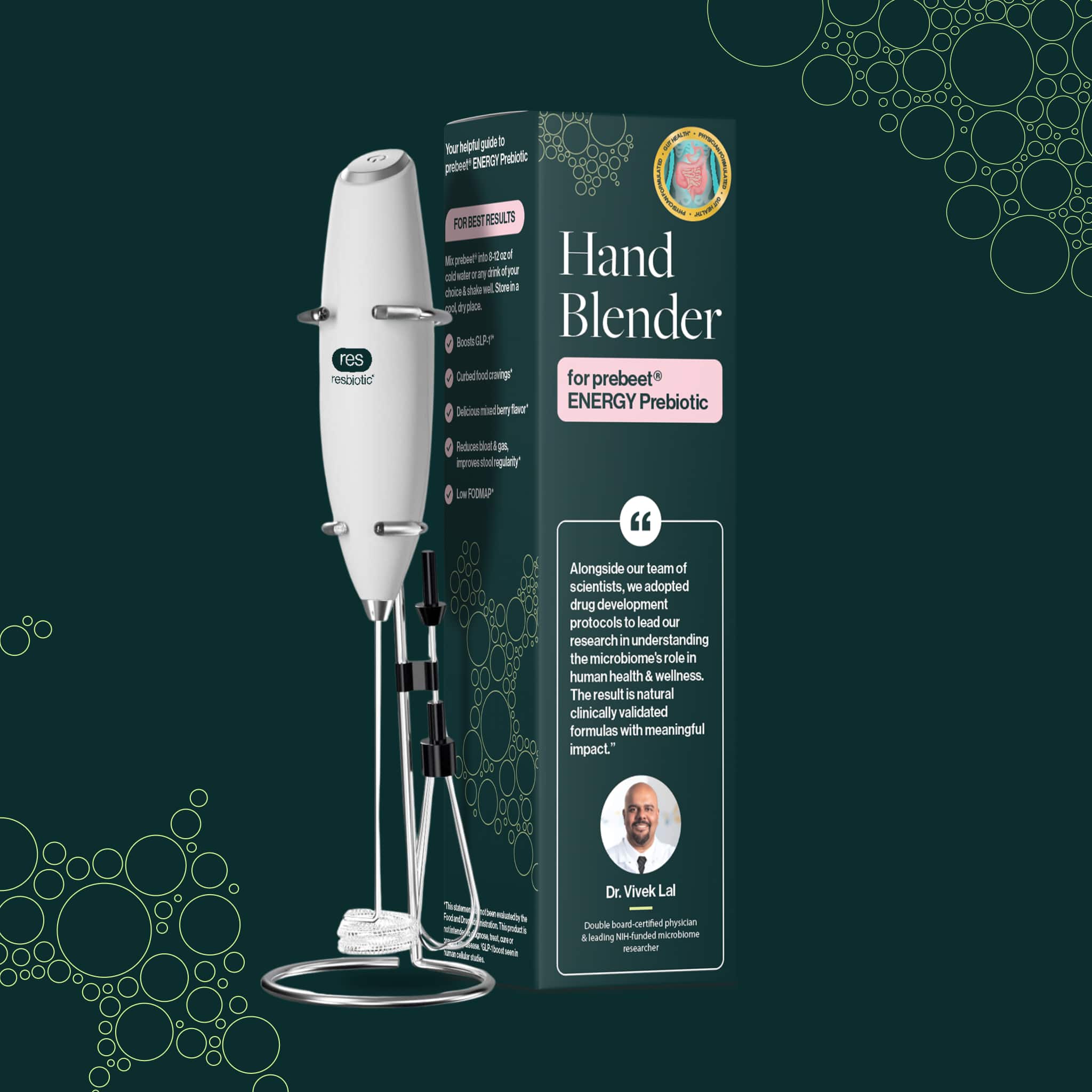 Our powerful hand mixer instantly (and smoothly!) blends your favorite res formulas to frothy perfection. We designed this mixer to deliver the optimal clump-free consistency across all types of recipes!