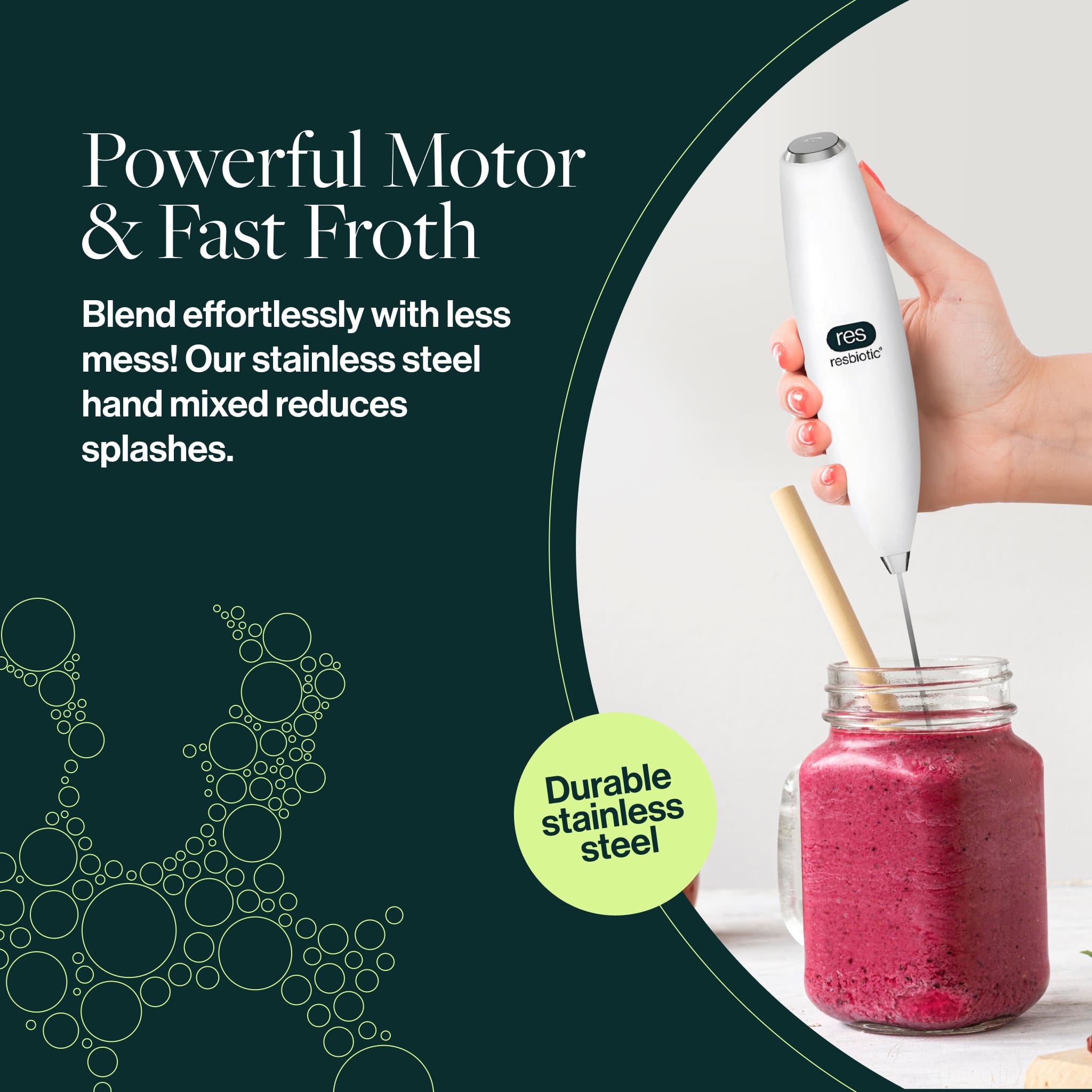 ✓ Powerful smooth blending
✓ Fast frothing 19,000 RPM
✓ Ergonomically designed
✓ Easy to clean & use
✓ Rust-resistant