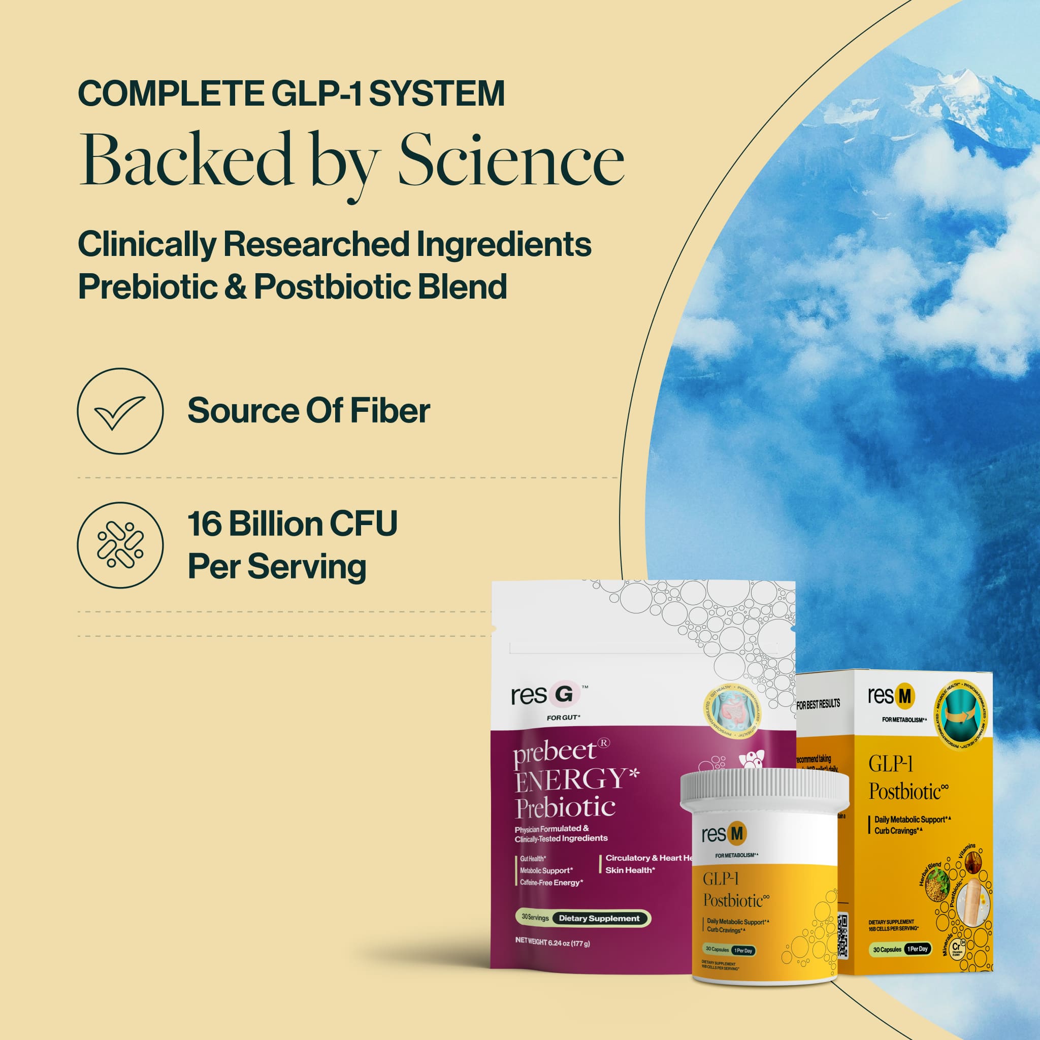 Clinically Researched Prebiotic and Postbiotics with minerals, vitamins, and 16B CFU per serving. Metabolic health and digestion friendly! Good source of fiber.