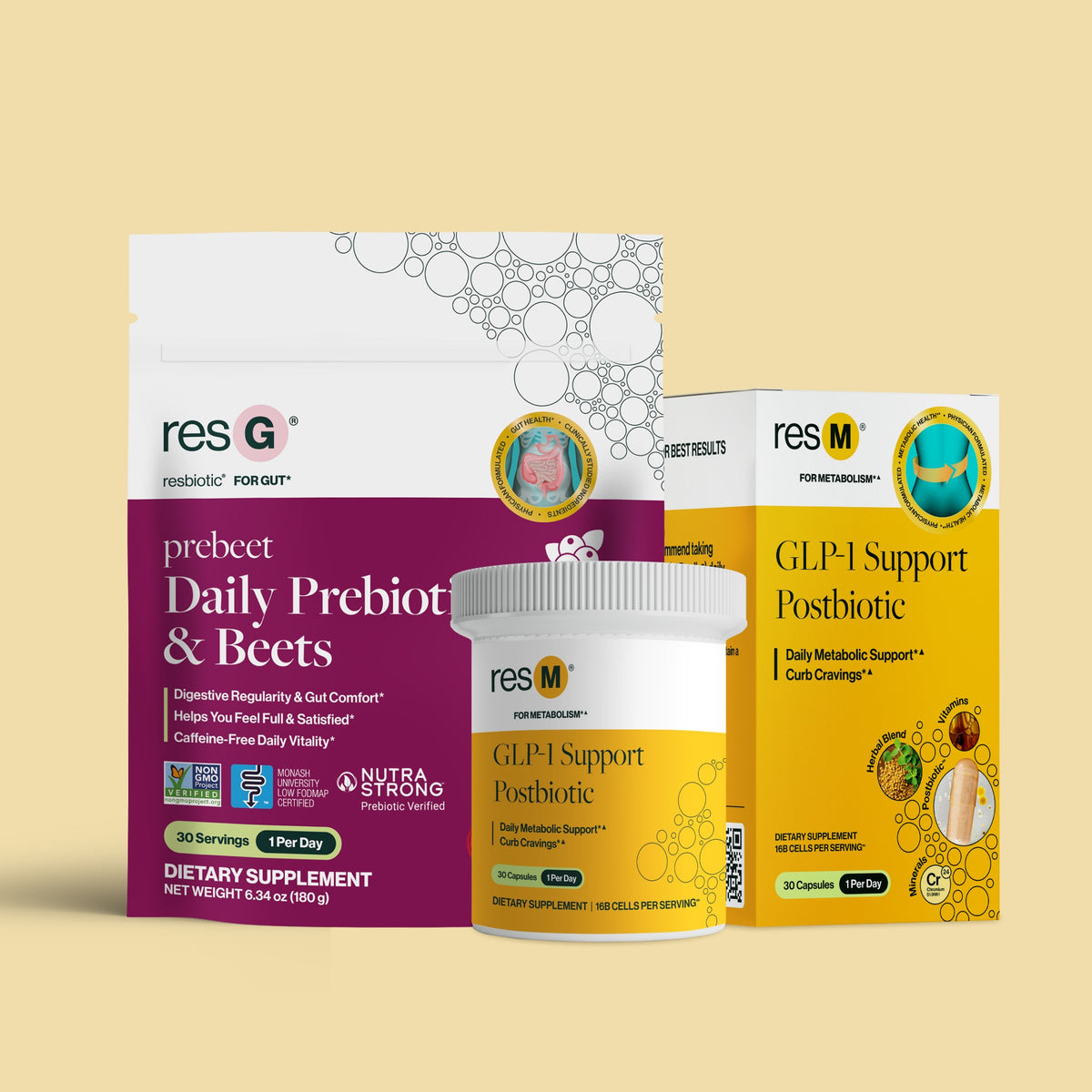 Ultimate metabolism bundle with expert GLP-1 formulas¹ for metabolism support (curbed cravings, healthy blood sugar already in normal range)*, digestive support (bloat & gas, stool regularity)*, heart and circulatory support*, and caffeine-free energy boost*