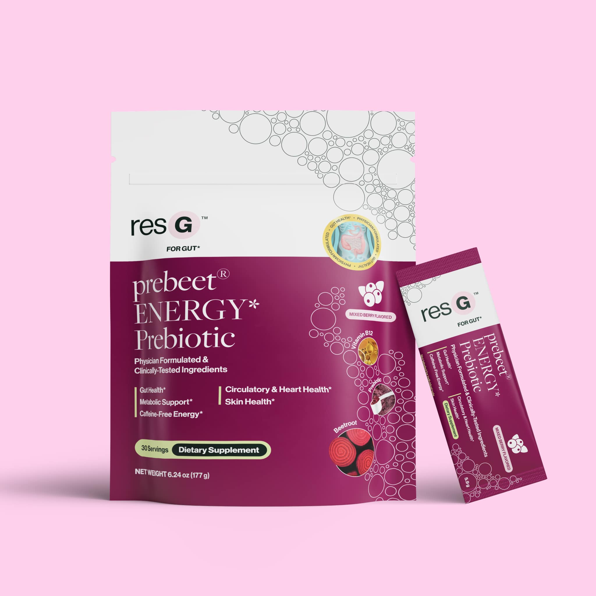 Clinically validated & all-natural GLP-1 support¹ prebiotic supplement for digestion, metabolism, caffeine-free energy, heart health, and much more!