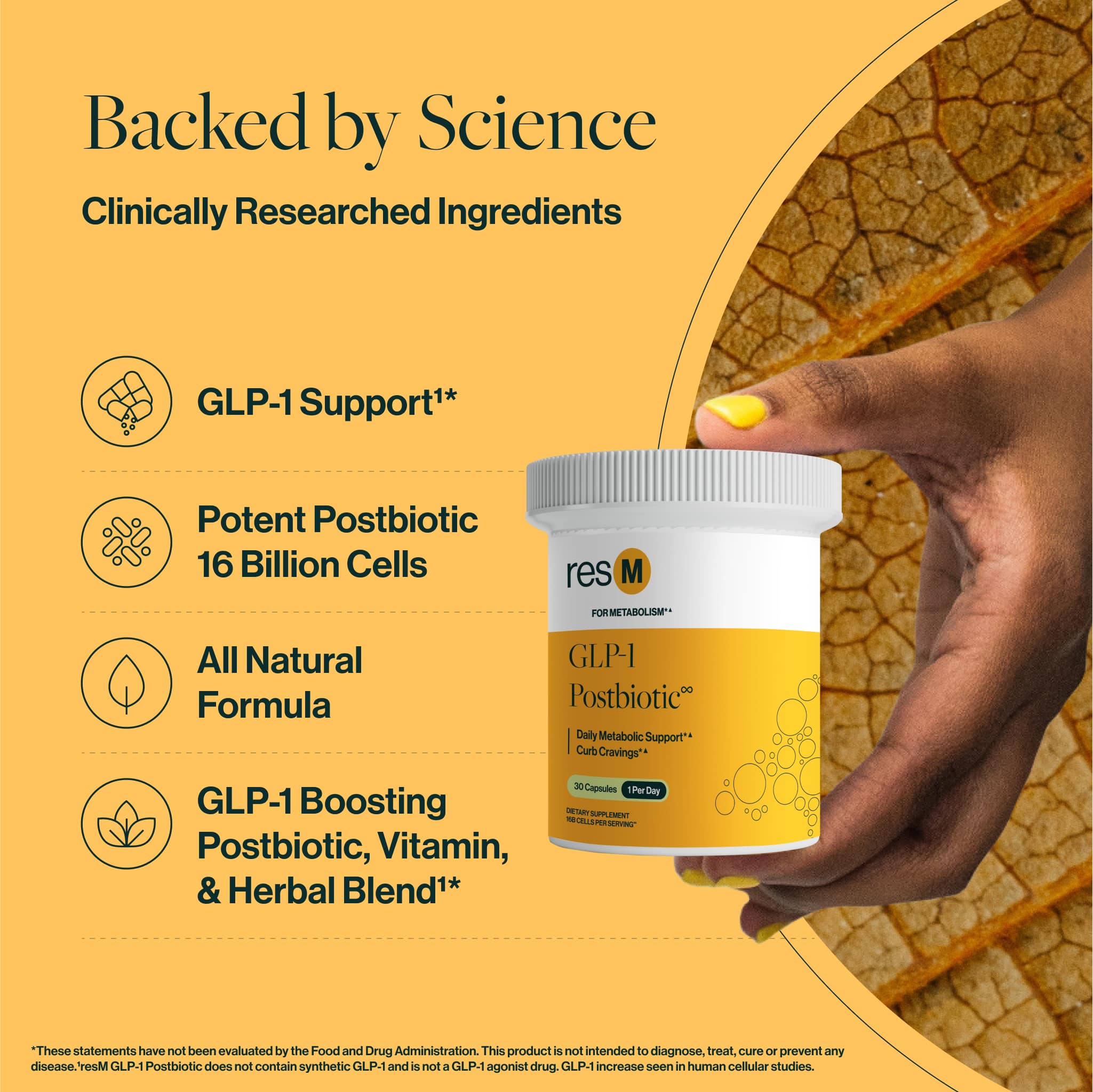 Extensive preclinical and clinical data on our supplements is obtained through rigorous in vitro testing and human clinical trials, making them some of the best physician-developed supplements on the market. resM is gluten-free, non-GMO, all-natural, sugar-free, vegan, cruelty-free, dairy-free, soy-free, nut-free, caffeine-free, diet-inclusive (keto, paleo), and made in the USA.