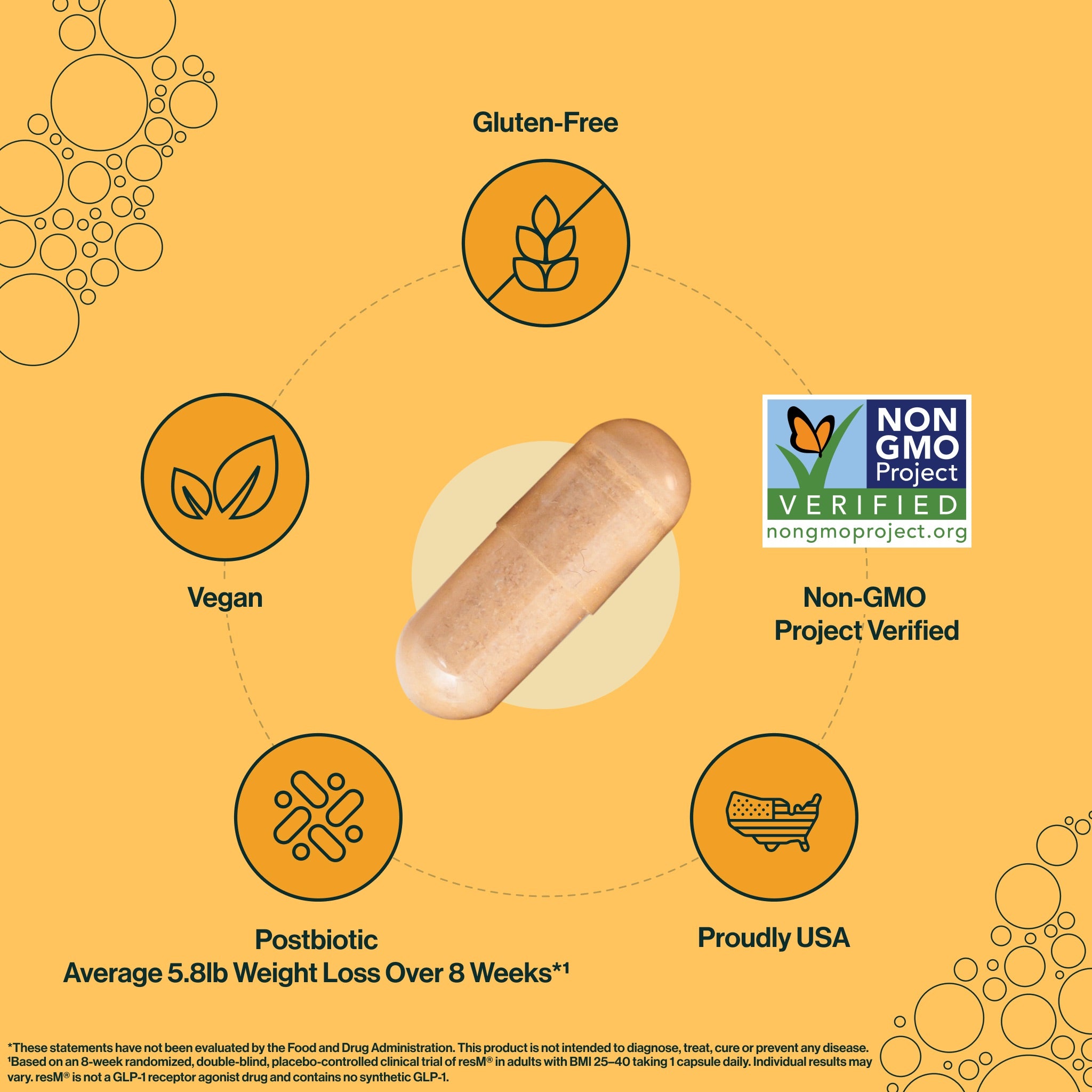 resM is gluten-free, non-GMO, all-natural, sugar-free, vegan, cruelty-free, dairy-free, soy-free, nut-free, caffeine-free, diet-inclusive (keto, paleo), and made in the USA.