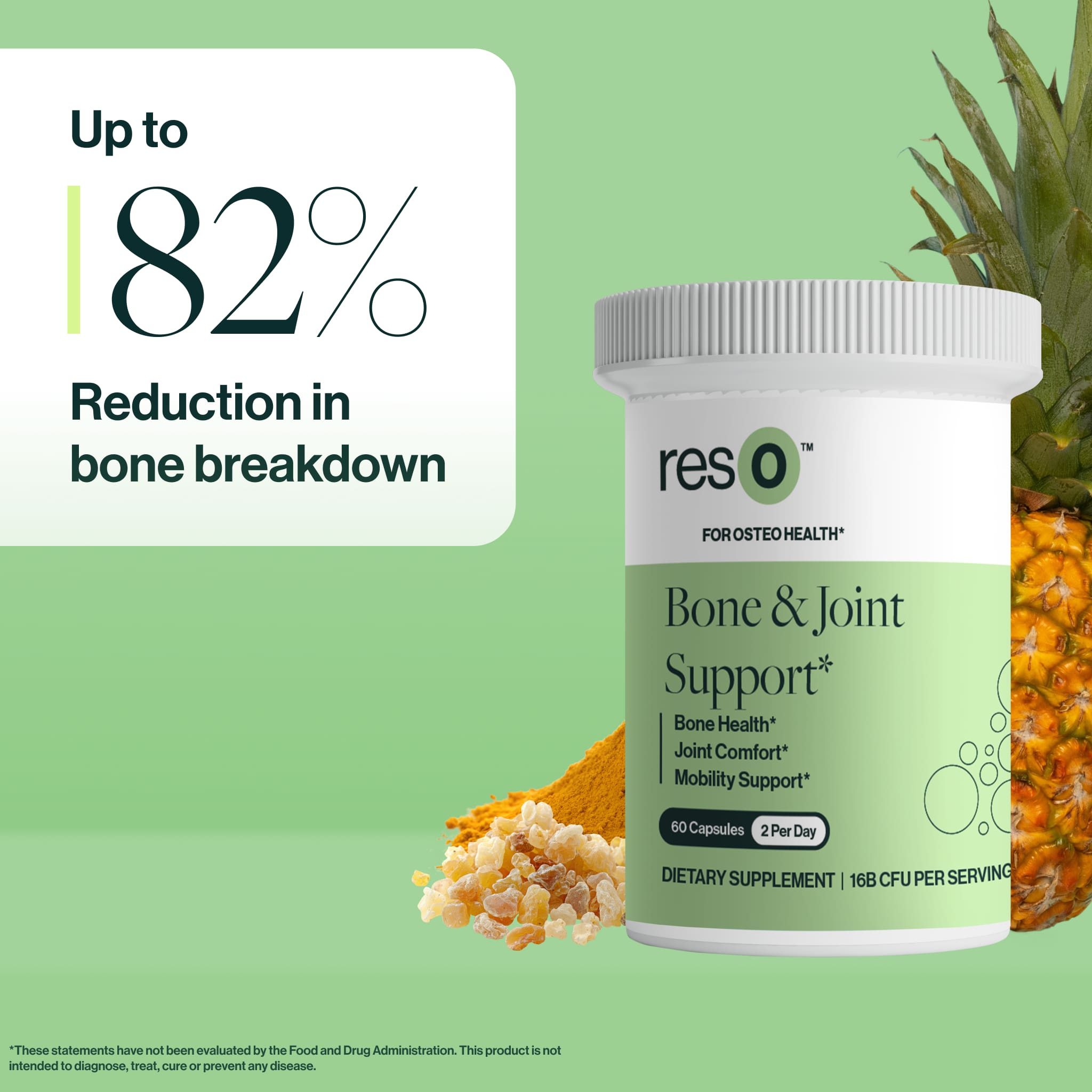 Backed by Science
Clinically Researched Formula
Proprietary Heat-Treated Probiotic
Non-GMO Chondroitin
All-Natural Glucosamine
High Potency MSM & Vitamin D3
No Artificial Ingredients (Natural Boswellia, Curcumin, & Bromelain)