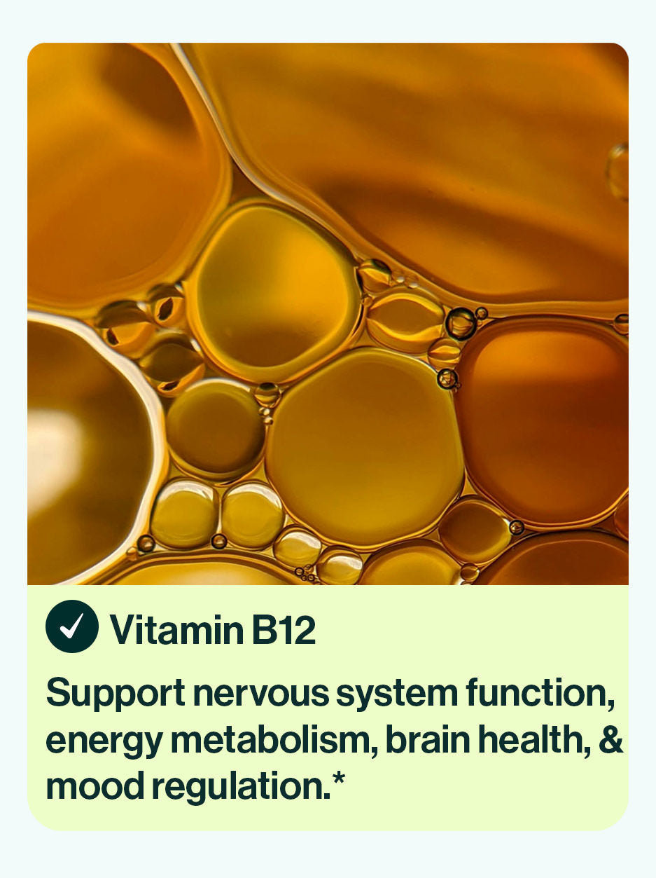 Vitamin B12 ingredient in prebeet ENERGY+ prebiotic. B12's nickname could be energy super booster, and in today's fast-paced environment, we could all use a little (or a lot!) of a super boost. That's why we've included a heavy dose of B12. Research shows that B12 is known to support nervous system function, energy metabolism, and brain and mood health. We chose the most natural and easily absorbed methylated B12 to support multiple body functions and optimal absorption.