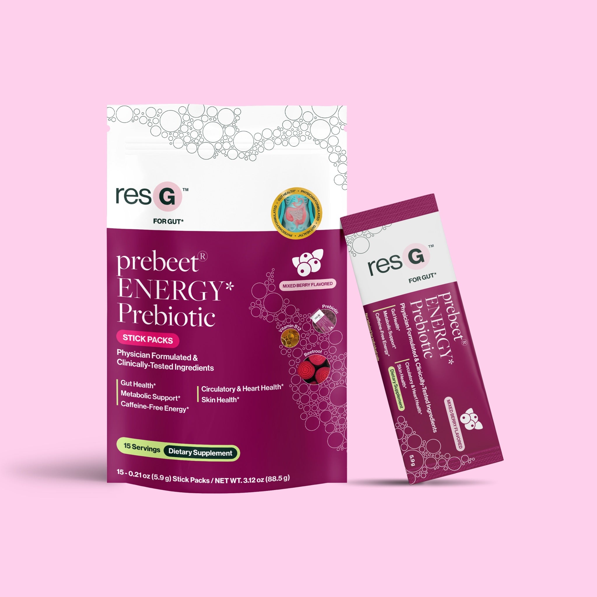 Clinically validated & all-natural GLP-1 support¹ prebiotic supplement for digestion, metabolism, caffeine-free energy, heart health, and much more!