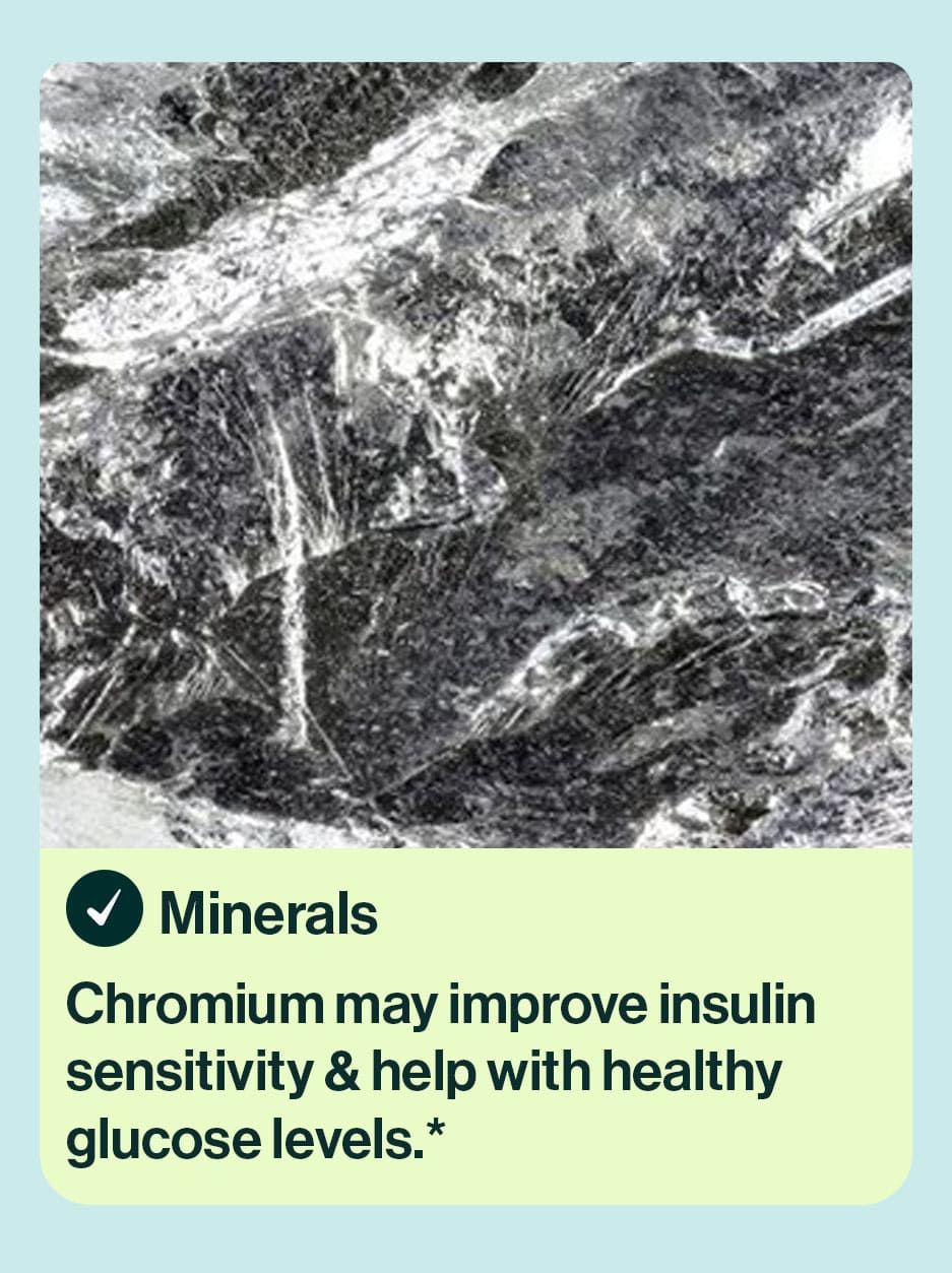 resM includes minerals that may lower glucose levels & improve insulin sensitivity.*