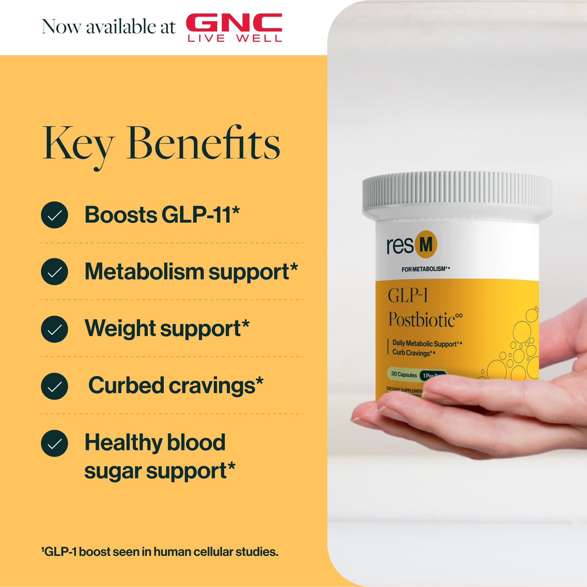 resM is used for GLP-1 support*, metabolism support*, curbing cravings*, and healthy blood sugar support already in normal range*